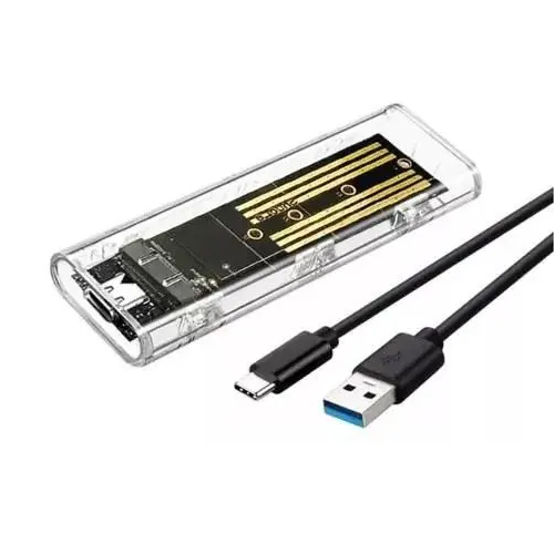 CASE EXTERNO M2 NVME SATA  3.1 TRANSPARE
